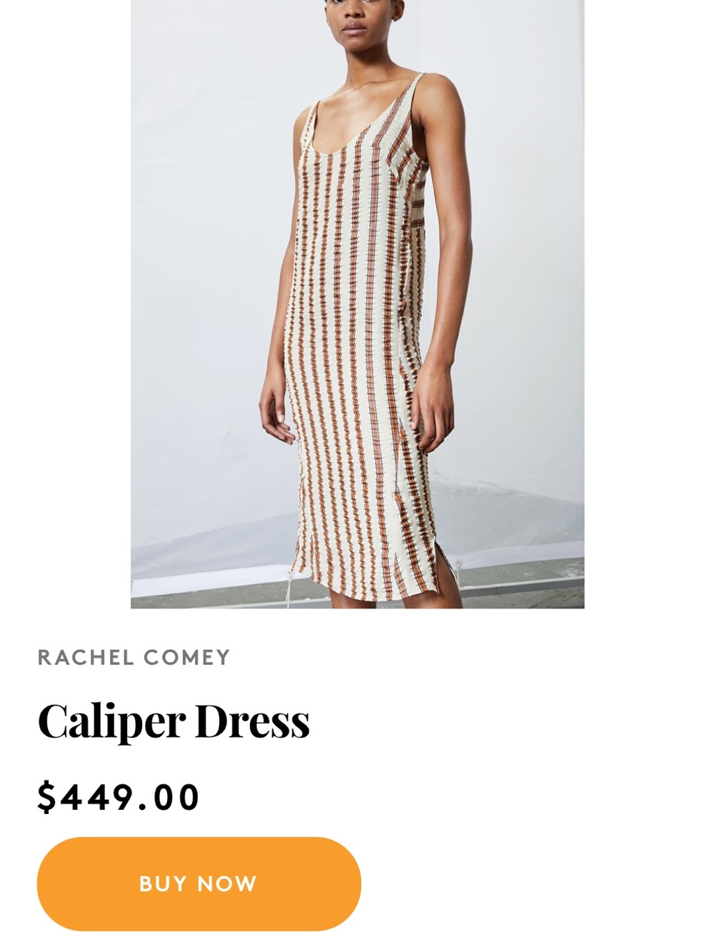 RACHEL COMEY Cream and Brown Striped Caliper Slip Dress - Picture 4 of 13